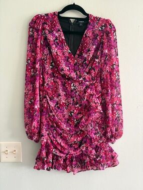 Express long sleeve ruffle mini XXS